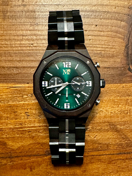 Dodecagon Chronograph 24hr Wood Watch