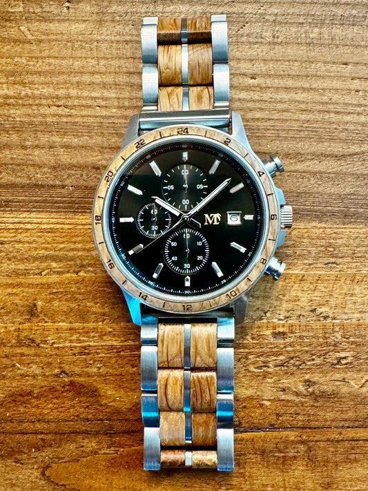 10th of Second Wood & Steel Watch