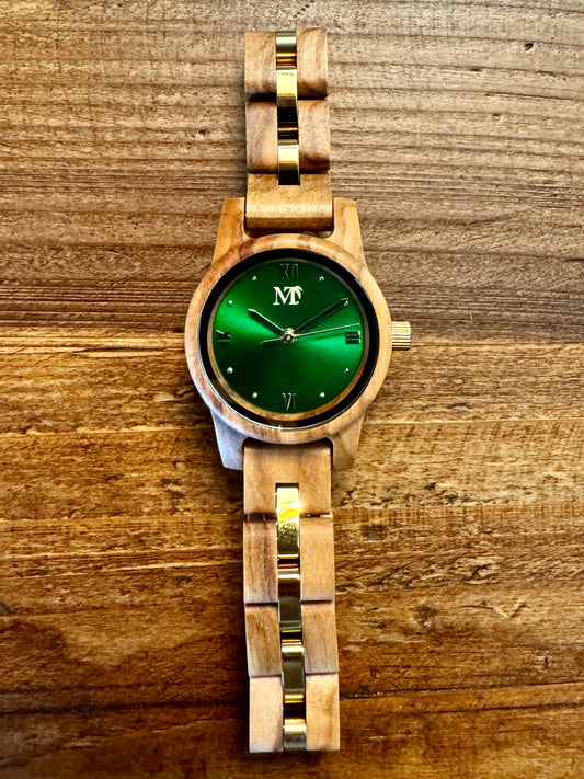 Green Dial Wood Watch