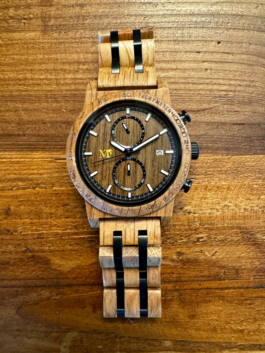 Chronograph 24hr Wood Watch