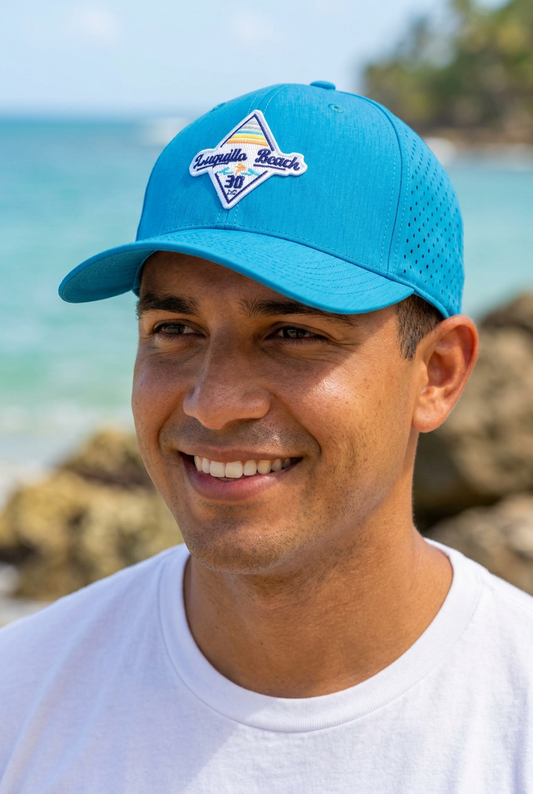 Blue Diamond 30 Cap on a male beach model