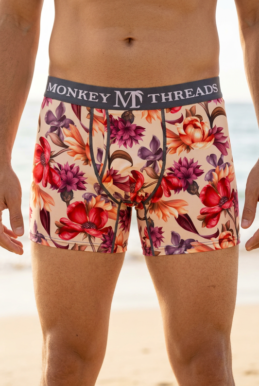 Floral boxers with shorter fitted legs