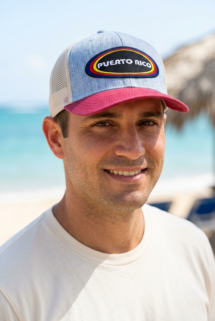 Grey and red Retro Oval cap