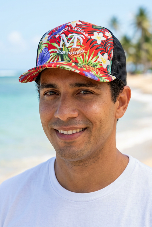 Red Floral Party cap