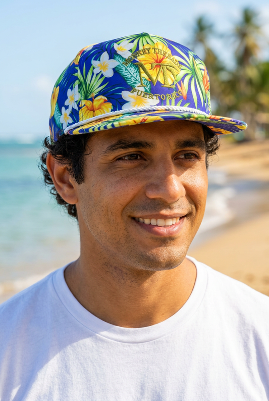 Royal blue Floral Party cap