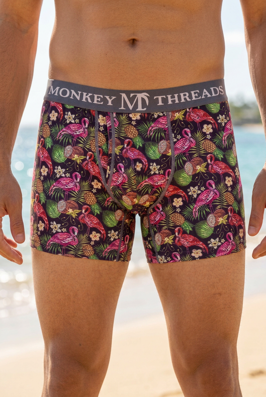 Sunlit Pineapple Flamingo boxers