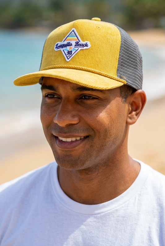 Yellow corduroy cap