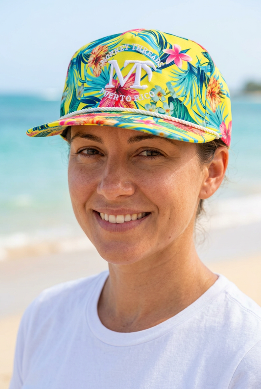 Yellow Floral Party cap