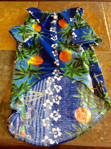 Hawaiian Doggie Tee Blue