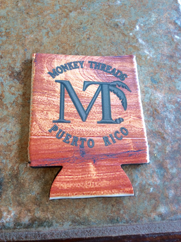 Monkey Threads Wood Grain Koozie