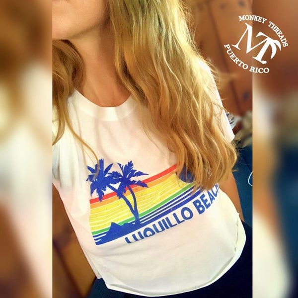 Luquillo Beach Rainbow Crop Top
