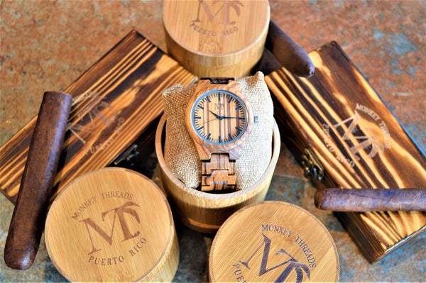 Men's Zebra Wood Watch - Zebra Dial