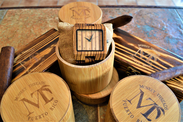 Men's Large Zebra Wood Watch