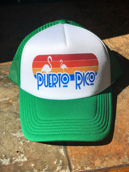 Retro Puerto Rico Flamingo Cap - Green