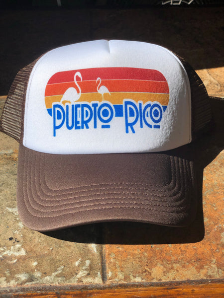Retro Puerto Rico Flamingo Cap - Brown