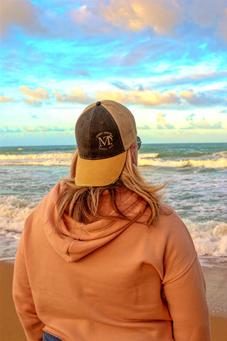 Distressed Cap Black/Mustard