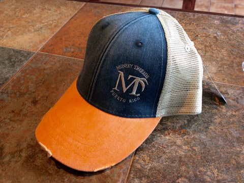 Distressed Cap Navy/Orange