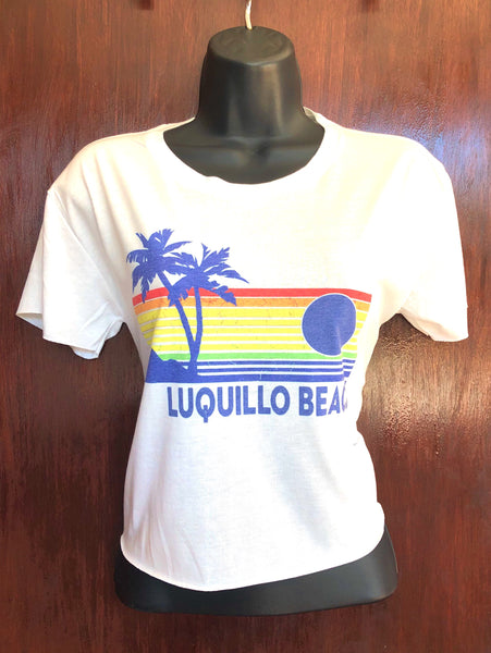 Luquillo Beach Rainbow Crop Top