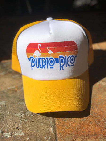 Retro Puerto Rico Flamingo Cap - Gold
