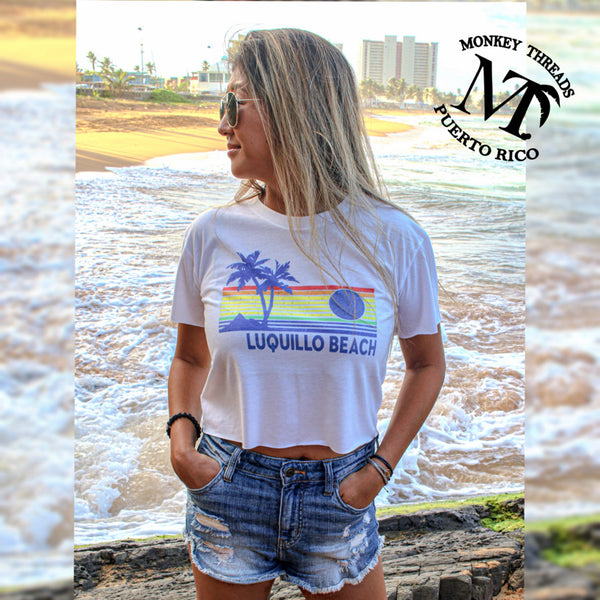 Luquillo Beach Rainbow Crop Top