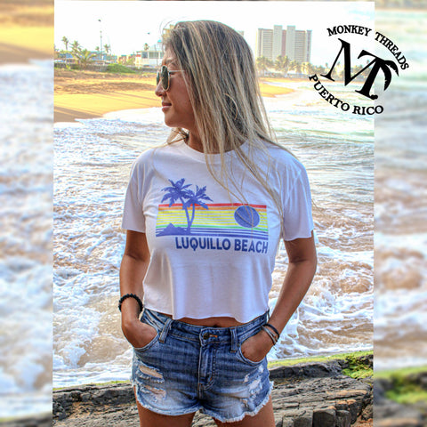 Luquillo Beach Rainbow Crop Top