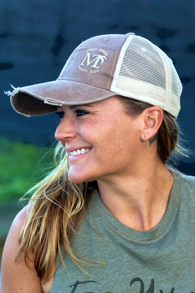 Light Brown Distressed Baseball Cap